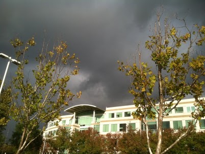 Storm clouds over Apple