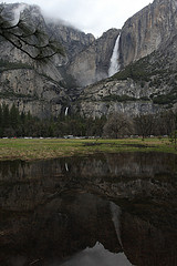 Yosemite Falls reflected