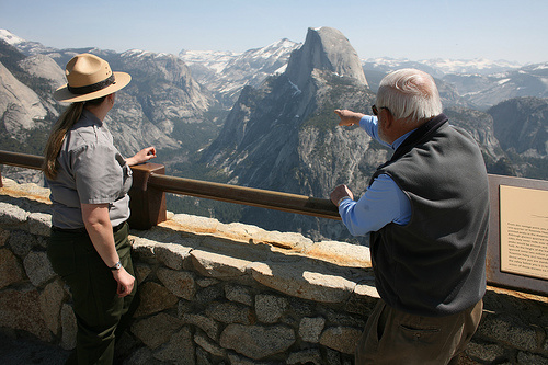 Michael Adams telling Park Ranger where he's been