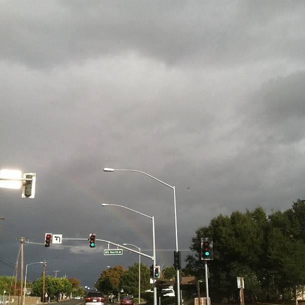 Rainbow over Silicon Valley as it learned about Steve Jobs' death